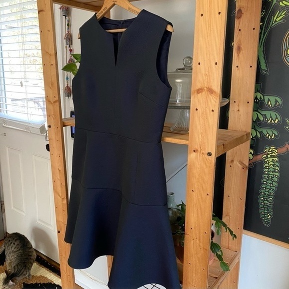 Charlotte Brody Blue Green Iridescent Pebbled Sleeveless Drop Waist Dress - Picture 4 of 15